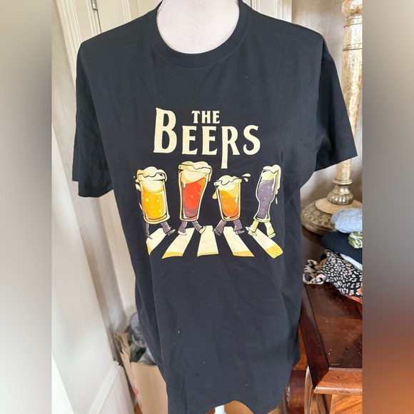 sampling Tops - PAMPLING ladies 100% cotton T-shirt, size medium “THE BEERS” tee. Black